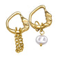 Boucles d'oreilles Pearl asymétriques plaqué or 18 carats