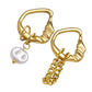 Boucles d'oreilles Pearl asymétriques plaqué or 18 carats