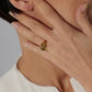 Bague retro Butterfly Hibiscus plaque or 18 carats