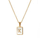 Collier à Initiales White Shell 18K