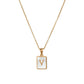 Collier à Initiales White Shell 18K