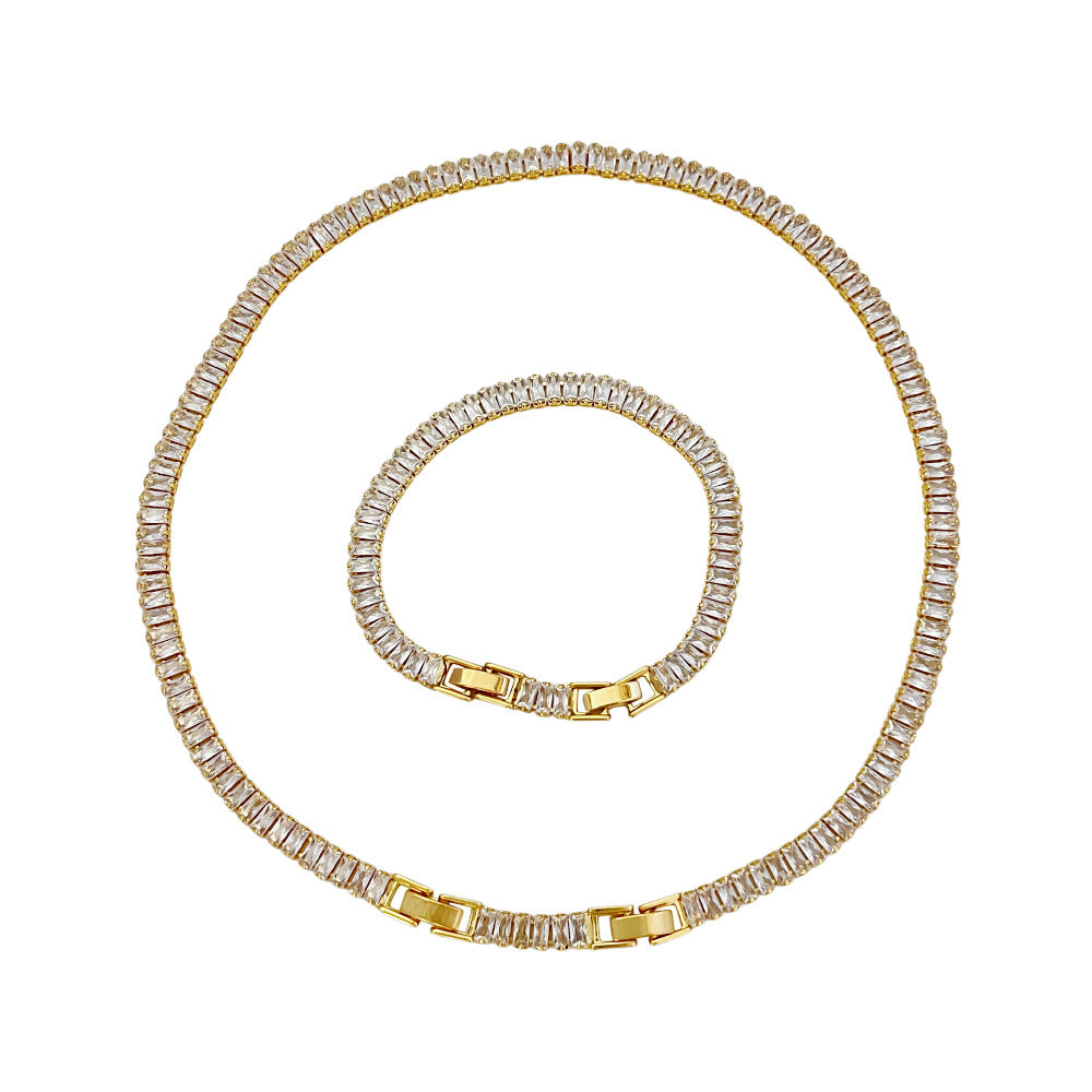 Collier et bracelet Red Carpet plaqué or 18 carats