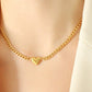 Chaine de Clavicule Cubaine Heart 18k