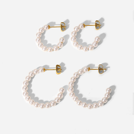Créoles Chic Pearl -  en 2 tailles