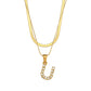 Collier " Say my Name " Double chaine à pendentif initiale